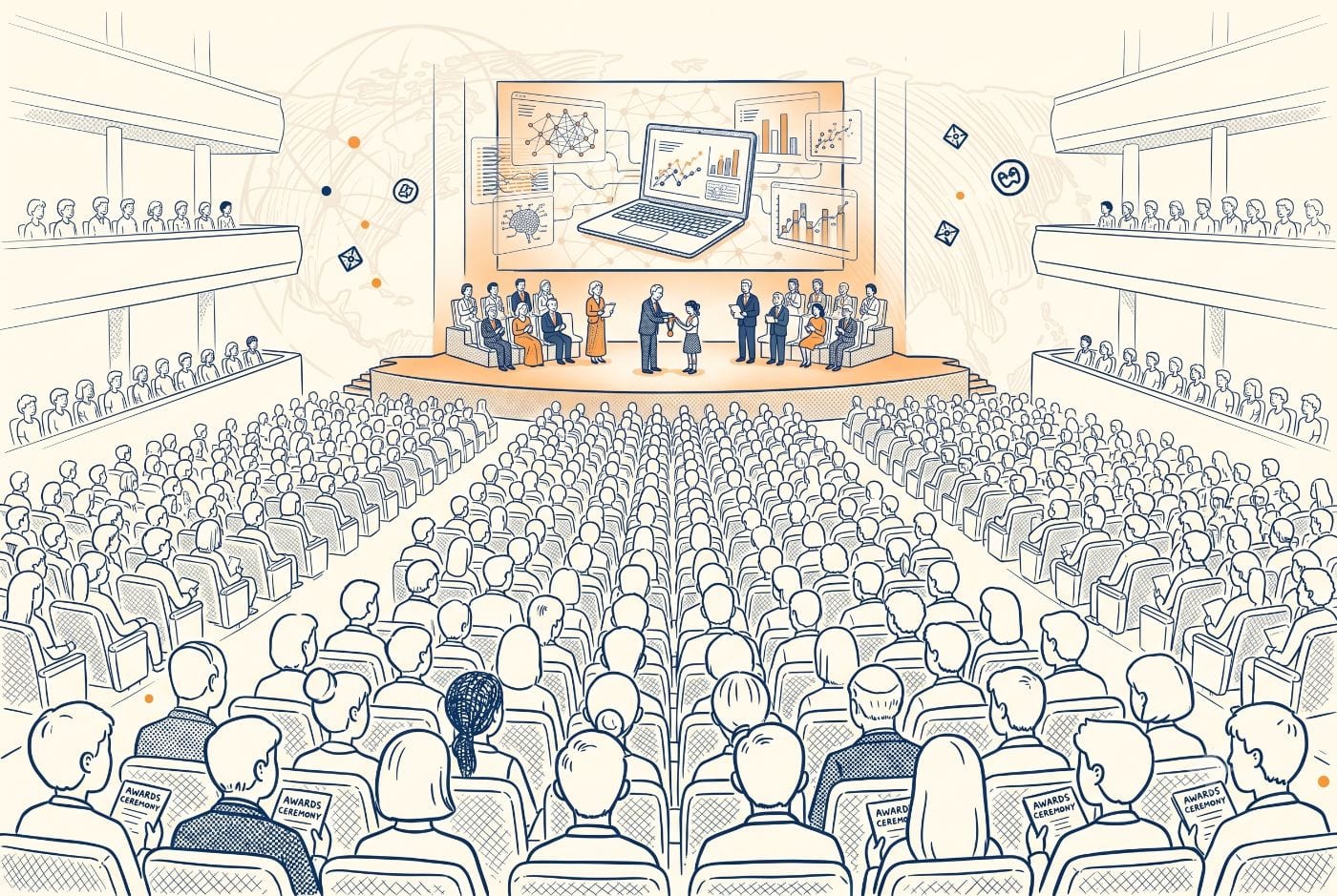 Students learning together illustration