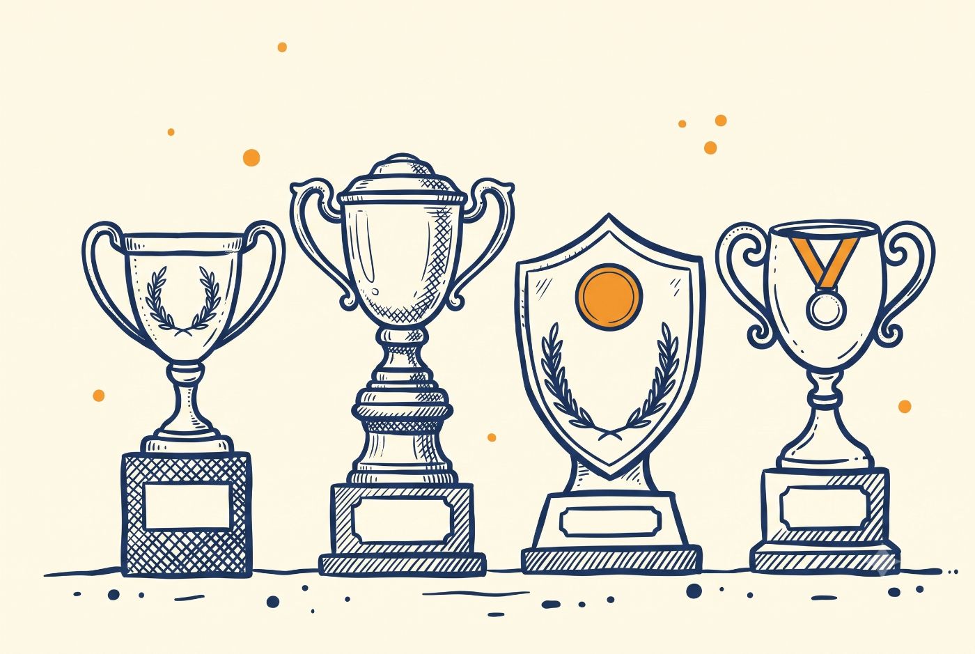 School awards and trophies illustration