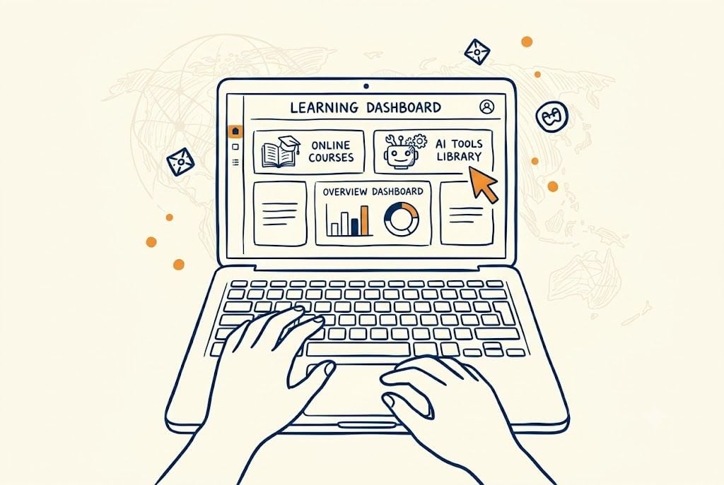 AI learning dashboard illustration